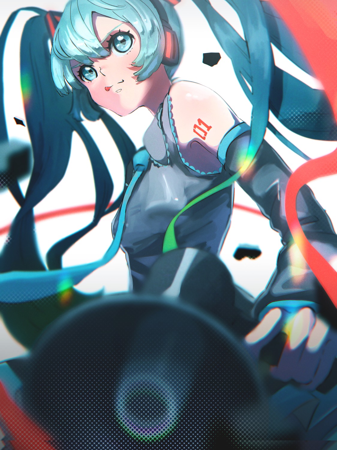 hatsune_miku headphones koi_wa_sensou_(vocaloid) tattoo vocaloid yamada_ayano