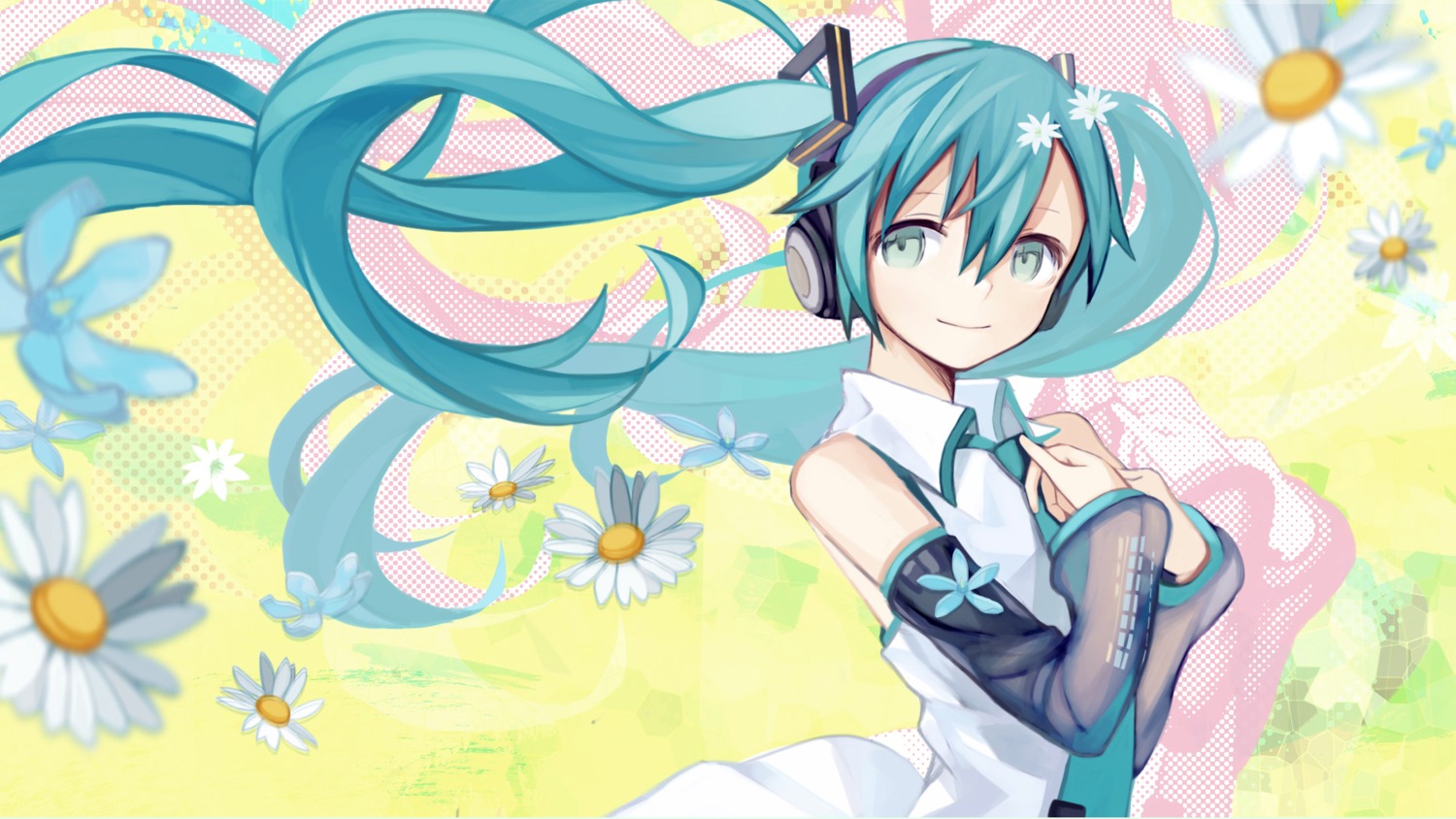 hatsune_miku headphones kari_kenji vocaloid