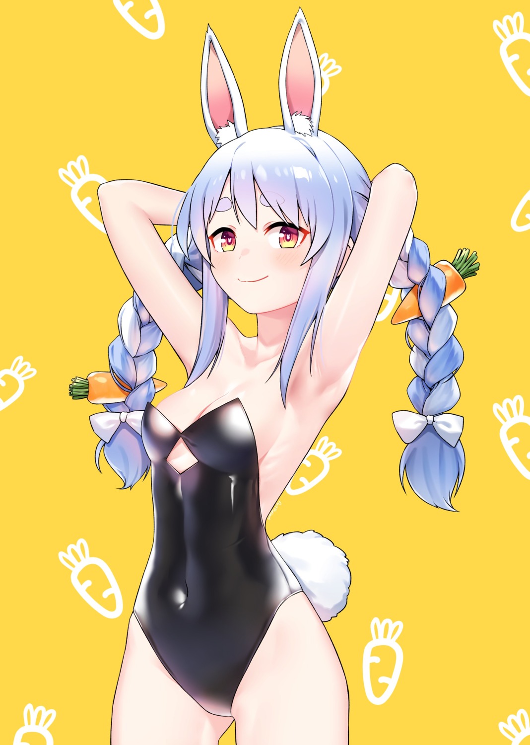 animal_ears artpatient bunny_ears bunny_girl hololive no_bra tail usada_pekora