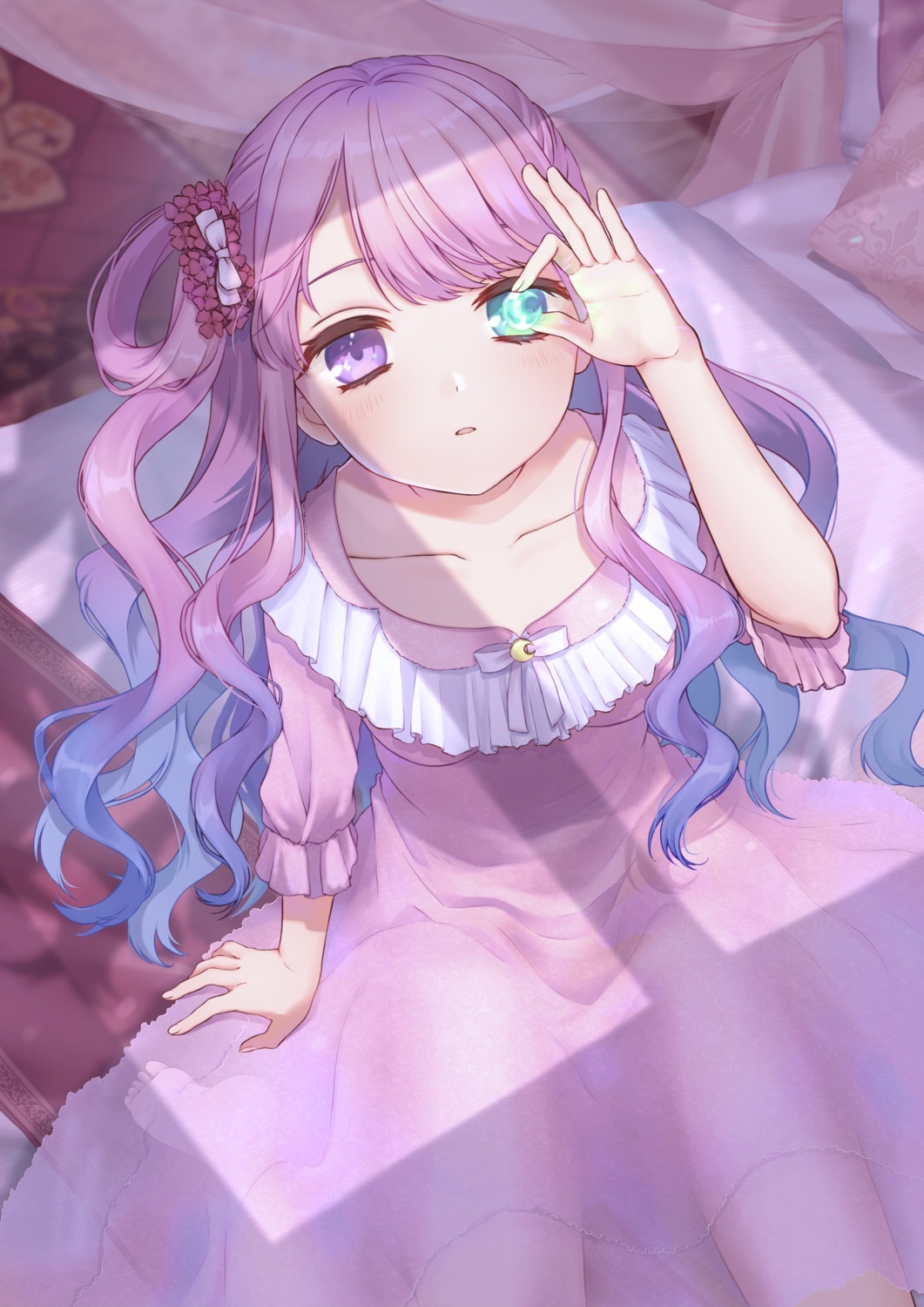 dress heterochromia himemori_luna hololive kabi_akaru see_through