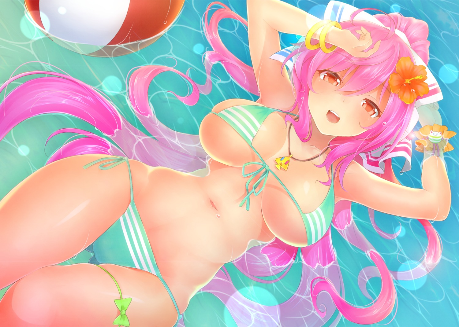 bikini cleavage katoma rasis sound_voltex swimsuits underboob wet