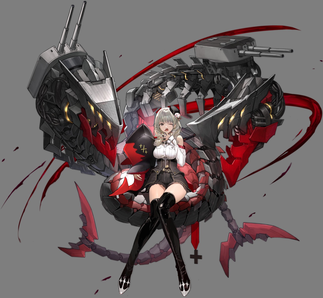 souji hougu azur lane luetzow (azur lane) thighhighs transparent png ...