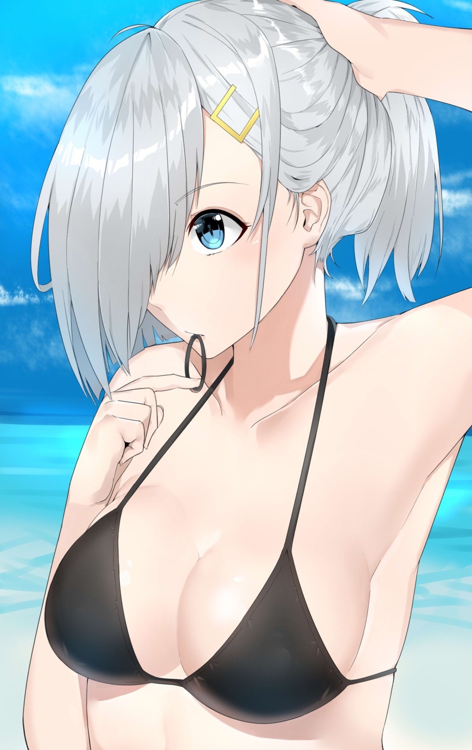 bikini_top cleavage hamakaze_(kancolle) kantai_collection suzuharu_toufu swimsuits