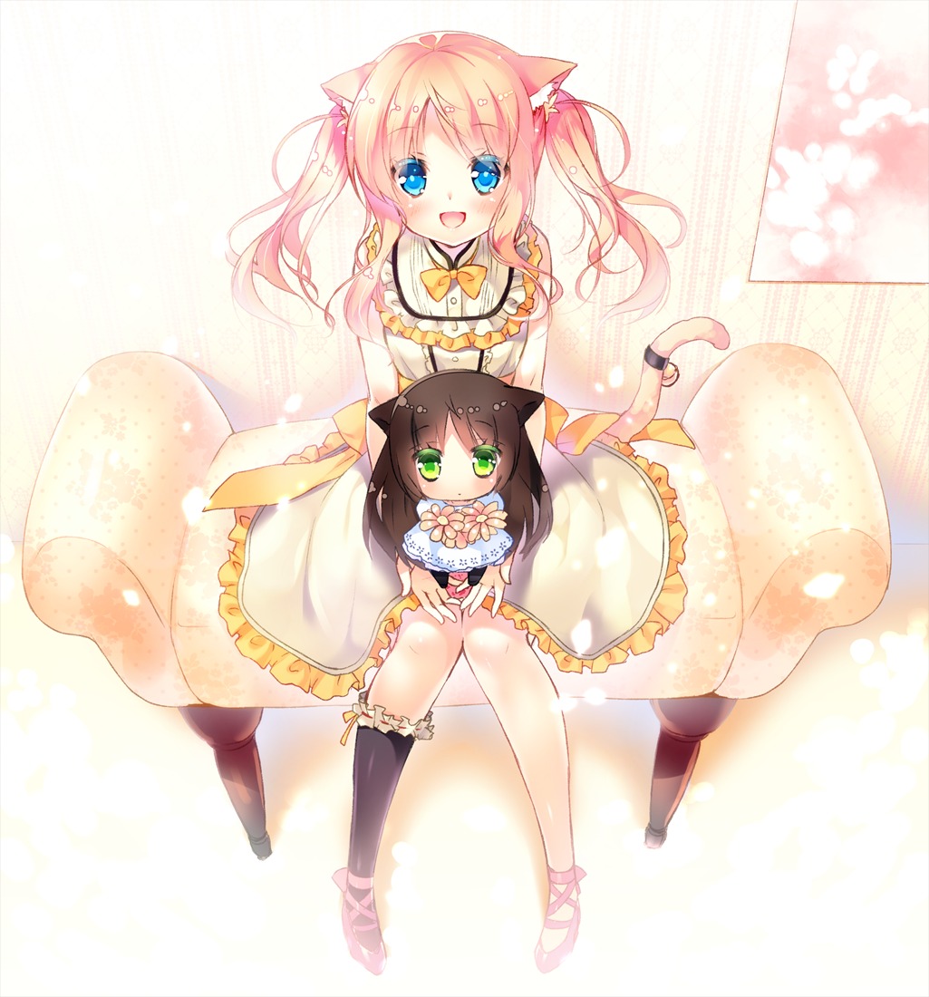 animal_ears chibi miwabe_sakura nekomimi tail