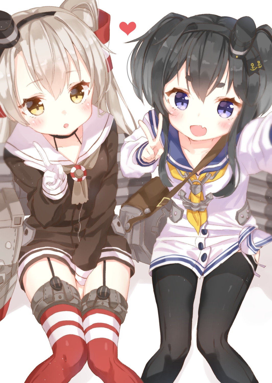 amatsukaze_(kancolle) jimmy kantai_collection pantyhose seifuku stockings thighhighs tokitsukaze_(kancolle)