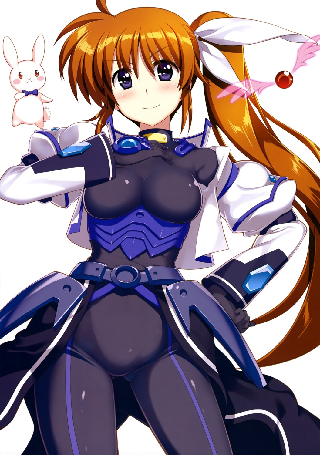 armor bodysuit fujima_takuya mahou_shoujo_lyrical_nanoha mahou_shoujo_lyrical_nanoha_vivid sacred_heart takamachi_nanoha