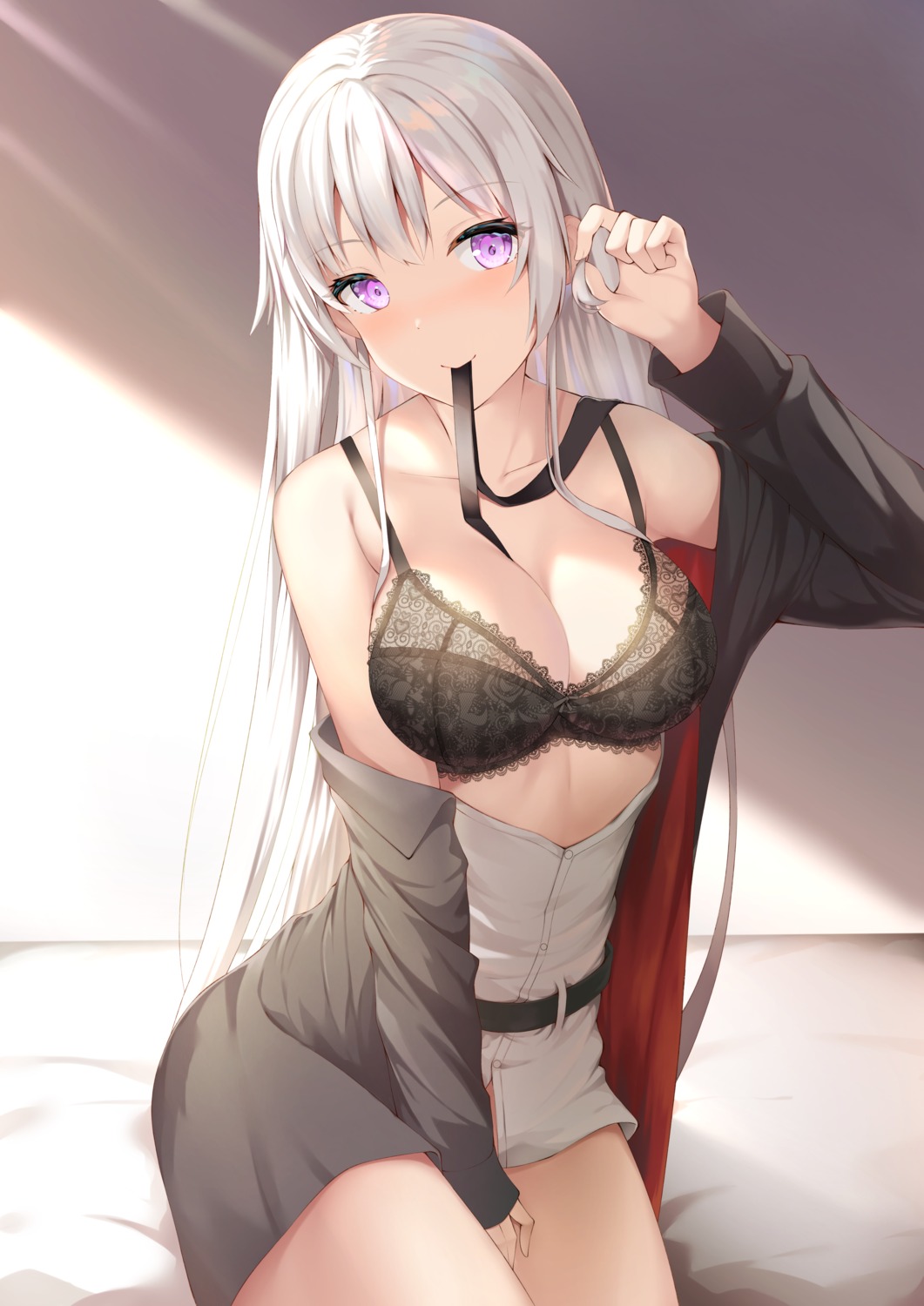 azur_lane bra enterprise_(azur_lane) open_shirt tatsumiya_kagari uniform