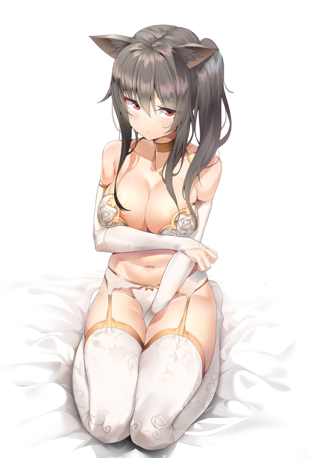 animal_ears bra breast_hold garter_belt k_pring lingerie nekomimi pantsu stockings thighhighs