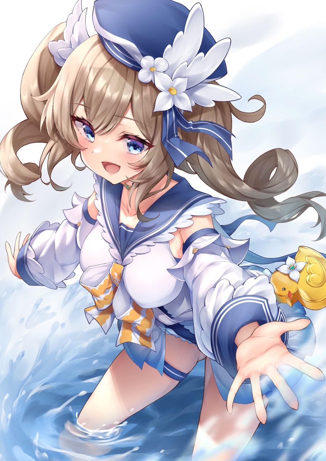 barbara_(genshin_impact) garter genshin_impact henacho swimsuits wet