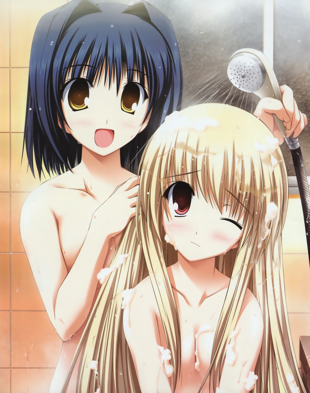 aono_kuuderuhaitsu_suzuran bathing haruiro_ouse naked okita_ayano yuuki_makoto