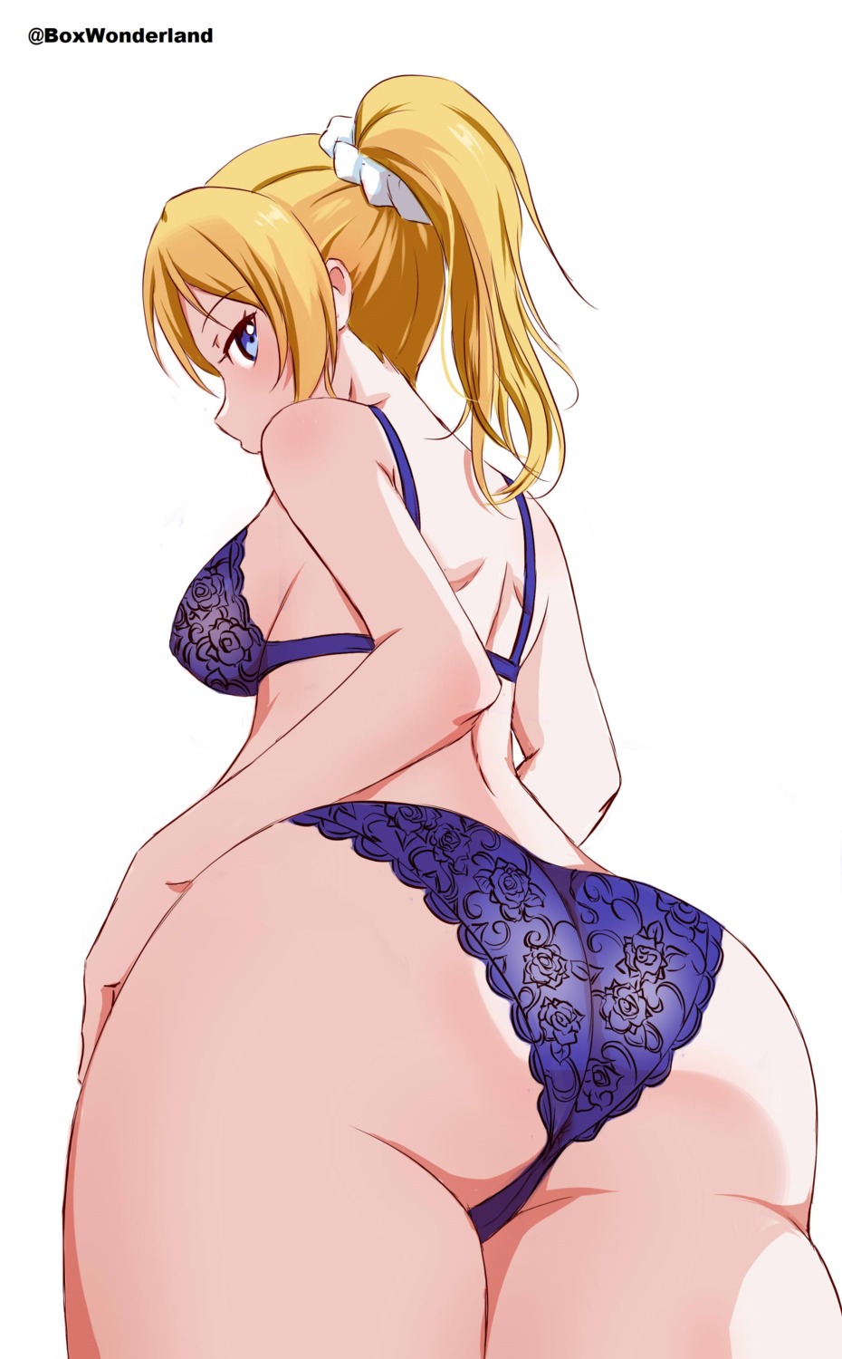 ass ayase_eli box_wonderland bra lingerie love_live! pantsu thong