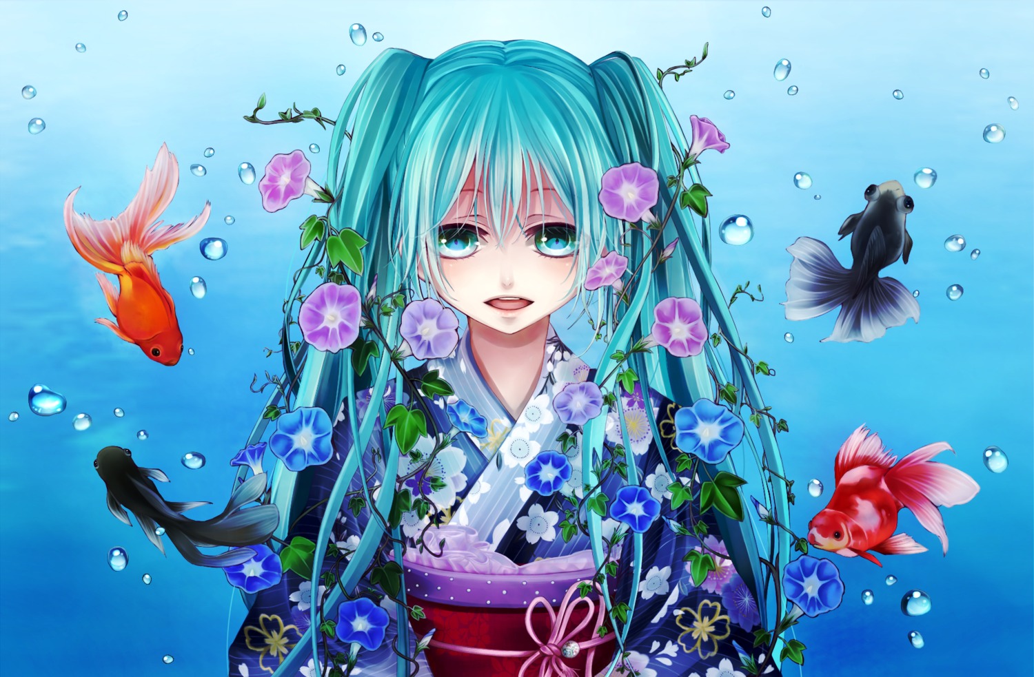 hatsune_miku kimono sio vocaloid