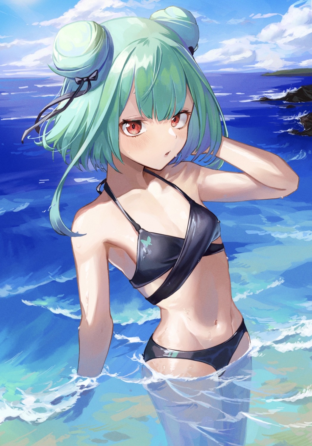 bikini hololive sooon swimsuits uruha_rushia wet