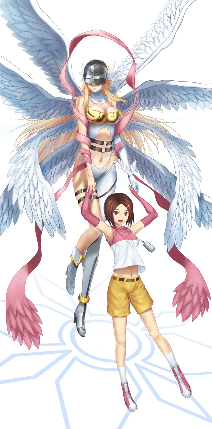 angel angewomon cleavage digimon tsukikanade wings yagami_hikari