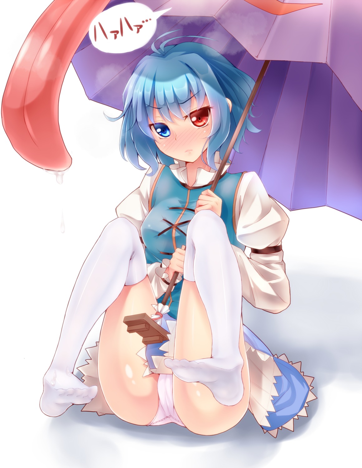 dabadhi heterochromia pantsu tatara_kogasa thighhighs touhou