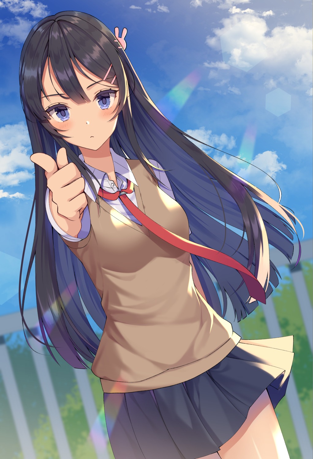 izumo_neru sakurajima_mai seifuku seishun_buta_yarou sweater