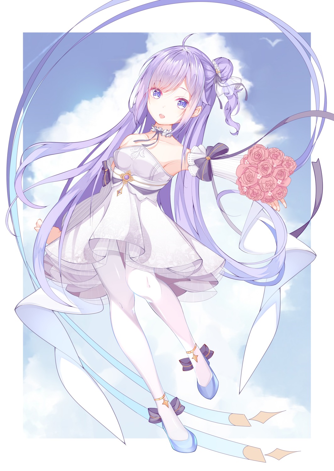 azur_lane dress heels pantyhose unicorn_(azur_lane) wedding_dress zuu_(qq770463651)