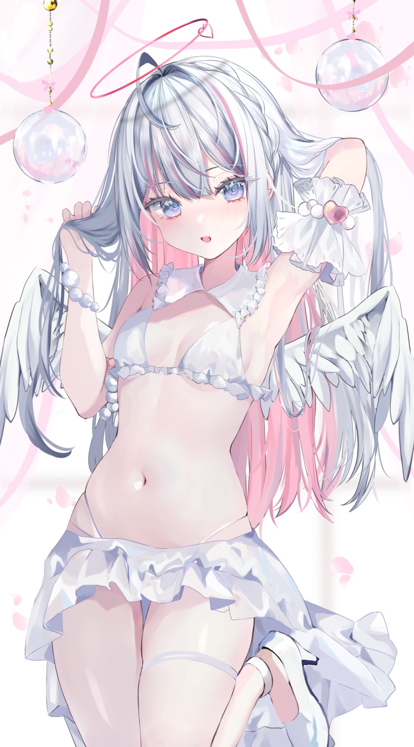 angel bra garter heels moemoepiano pantsu wings