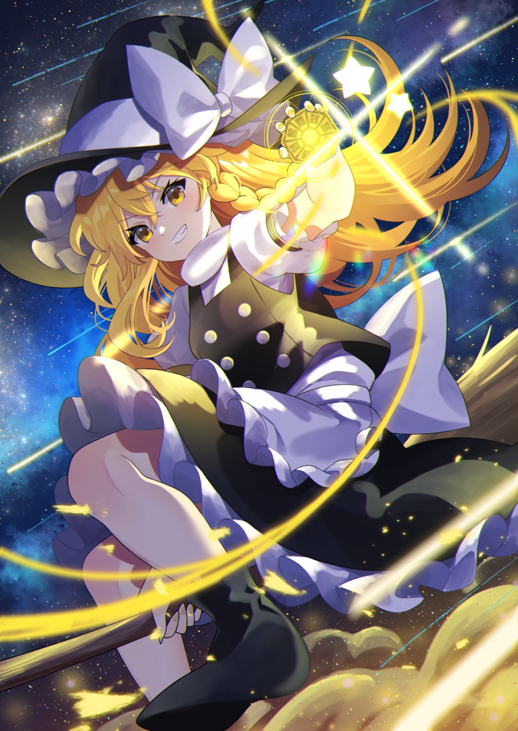 kirisame_marisa skirt_lift touhou witch yuujin_(yuzinn333)