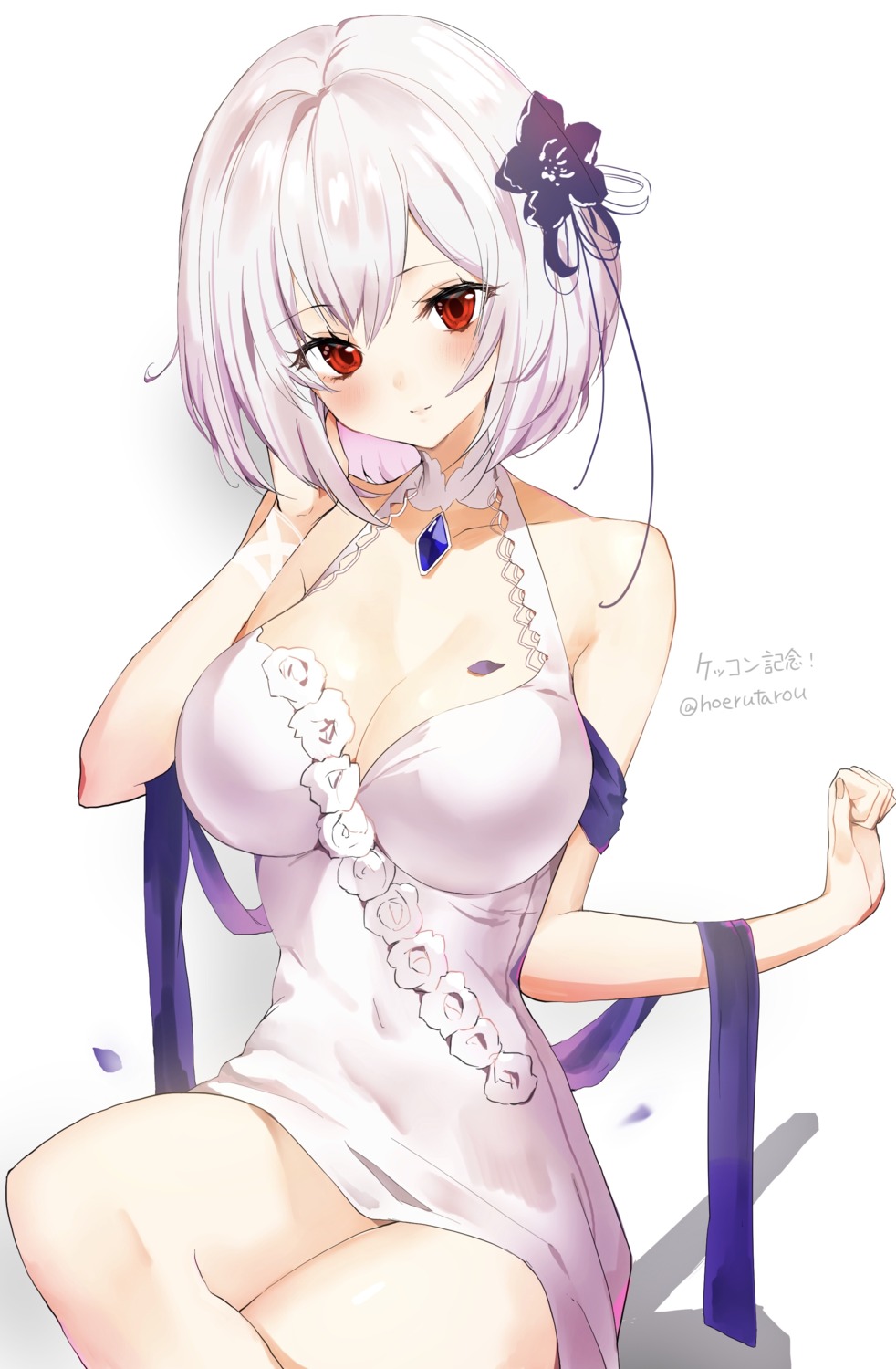 azur_lane cleavage dress hoeru_tarou sirius_(azur_lane)