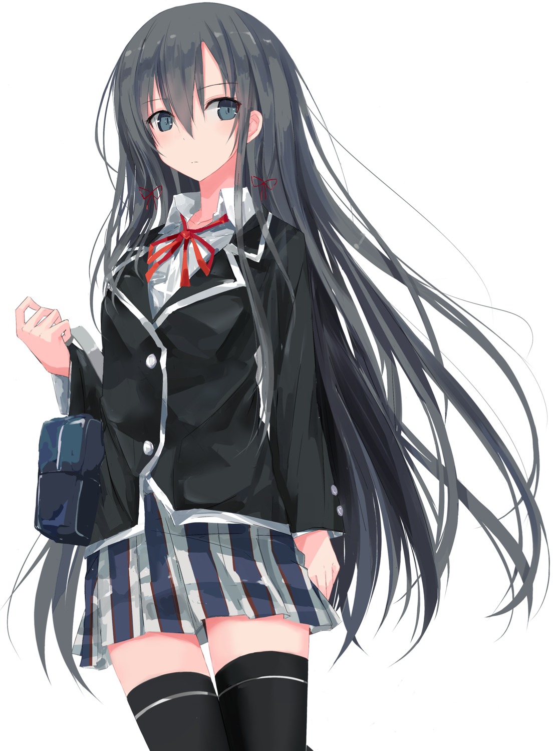 nao_(qqqbb) seifuku thighhighs yahari_ore_no_seishun_lovecome_wa_machigatteiru. yukinoshita_yukino