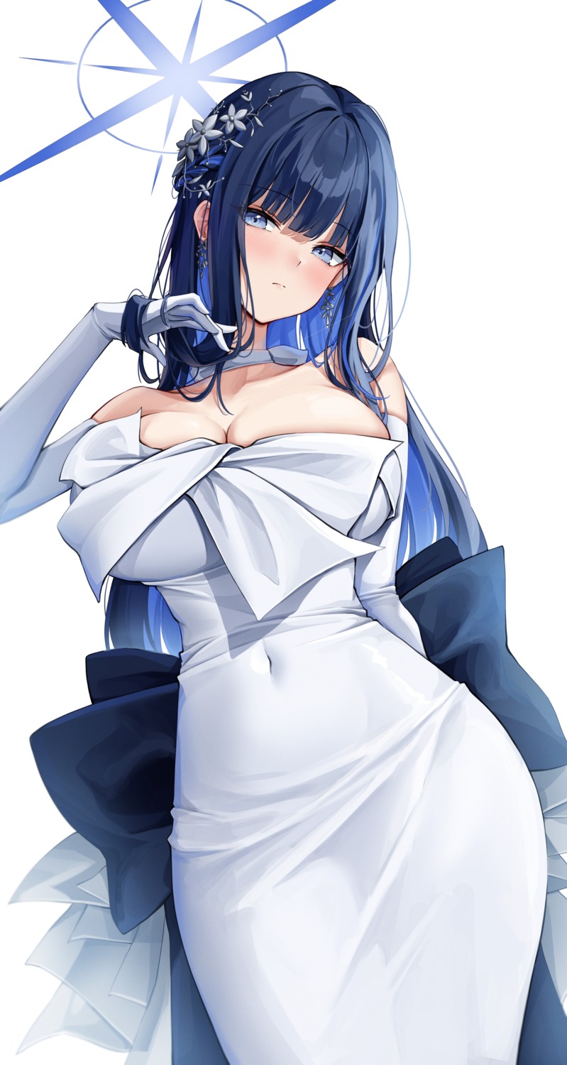 blue_archive dress halo joumae_saori lancheu no_bra