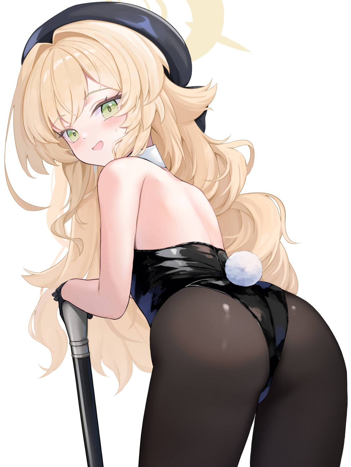 ass blue_archive bunny_girl halo loli no_bra pantyhose professor_niyaniya shawn358 tail