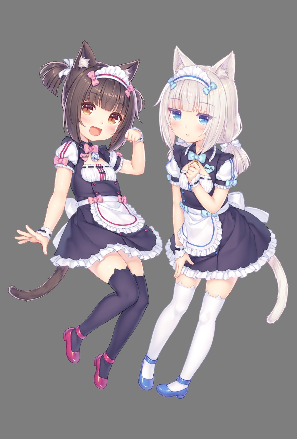 animal_ears chocola heels maid neko_works nekomimi nekopara sayori tail thighhighs transparent_png vanilla