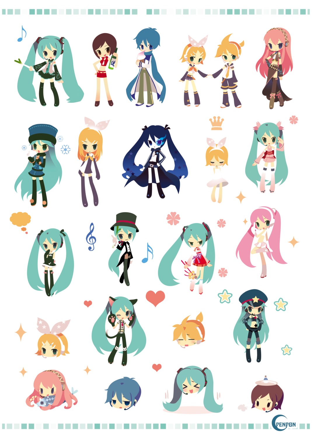 animal_ears black_rock_shooter black_rock_shooter_(character) character_design hatsune_miku kagamine_len kagamine_rin kaito megurine_luka meiko meltdown_(vocaloid) nekomimi pistacia_vera project_diva takoluka vocaloid