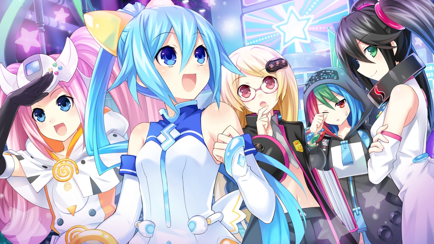 choujigen_game_neptune dress game_cg hatsumi_sega heterochromia megane sega_dreamcast_(sega_hard_girls) sega_game_gear_(sega_hard_girls) sega_hard_girls sega_mega_drive_(sega_hard_girls) sega_saturn_(sega_hard_girls) tsunako