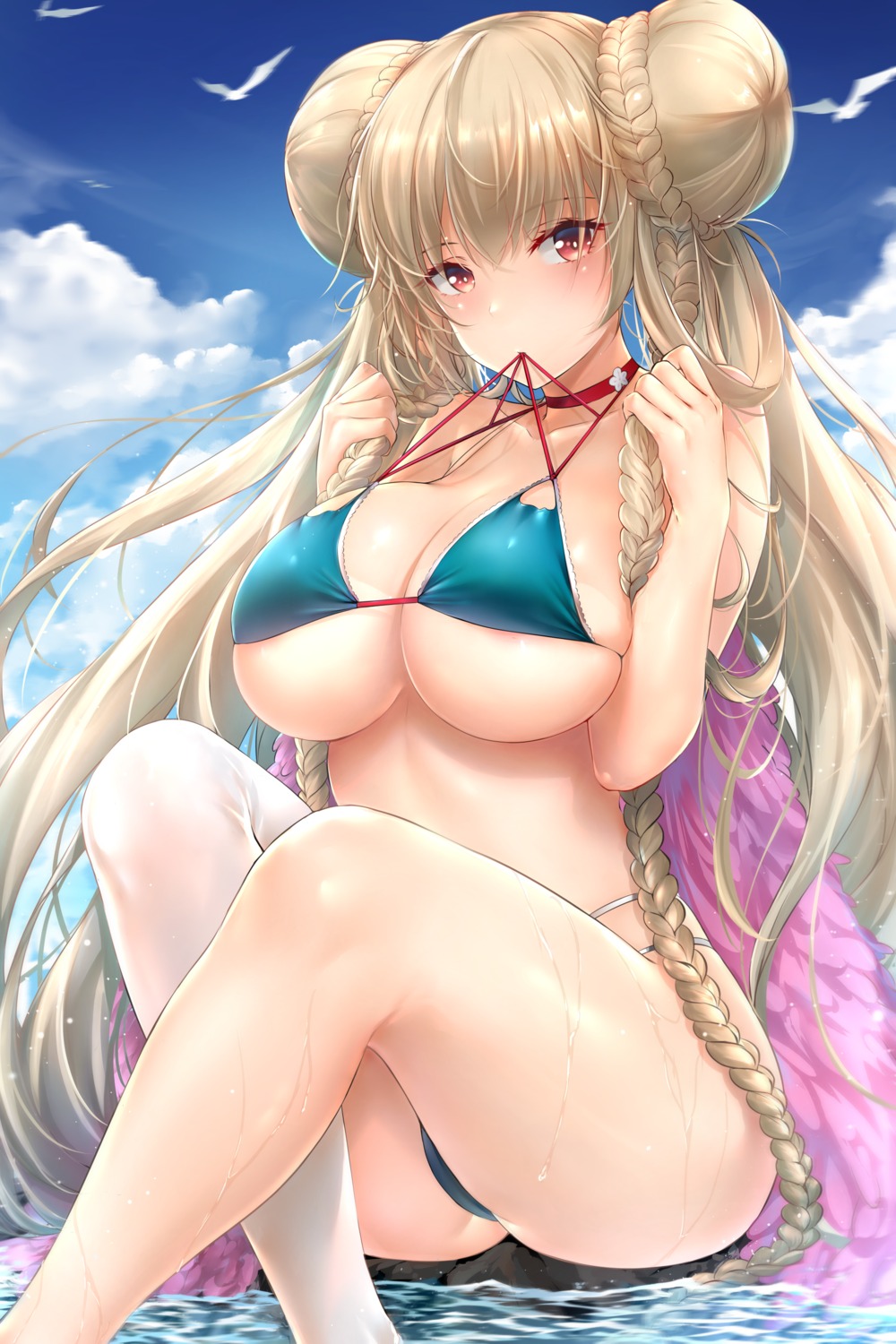 areola azur_lane bikini erect_nipples formidable_(azur_lane) rei_kun swimsuits wet