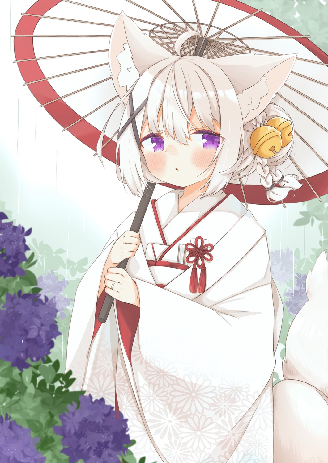 animal_ears japanese_clothes kitsune minato_yu_(0514) tail umbrella