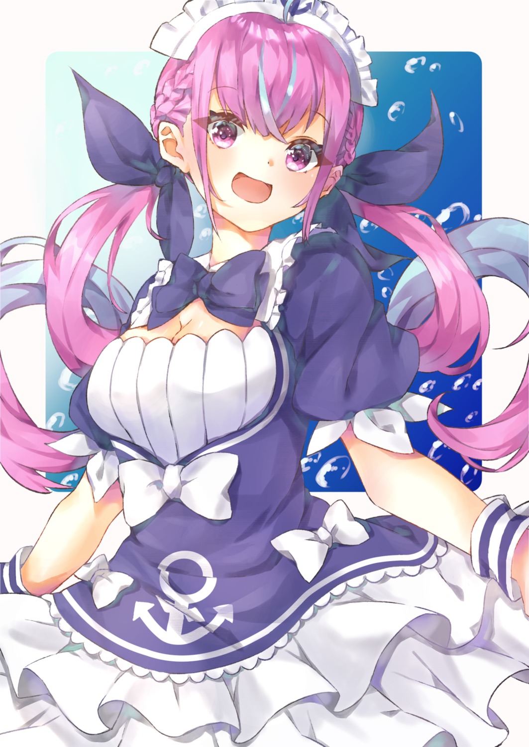 cleavage cottone_(highjethoo) hololive maid minato_aqua