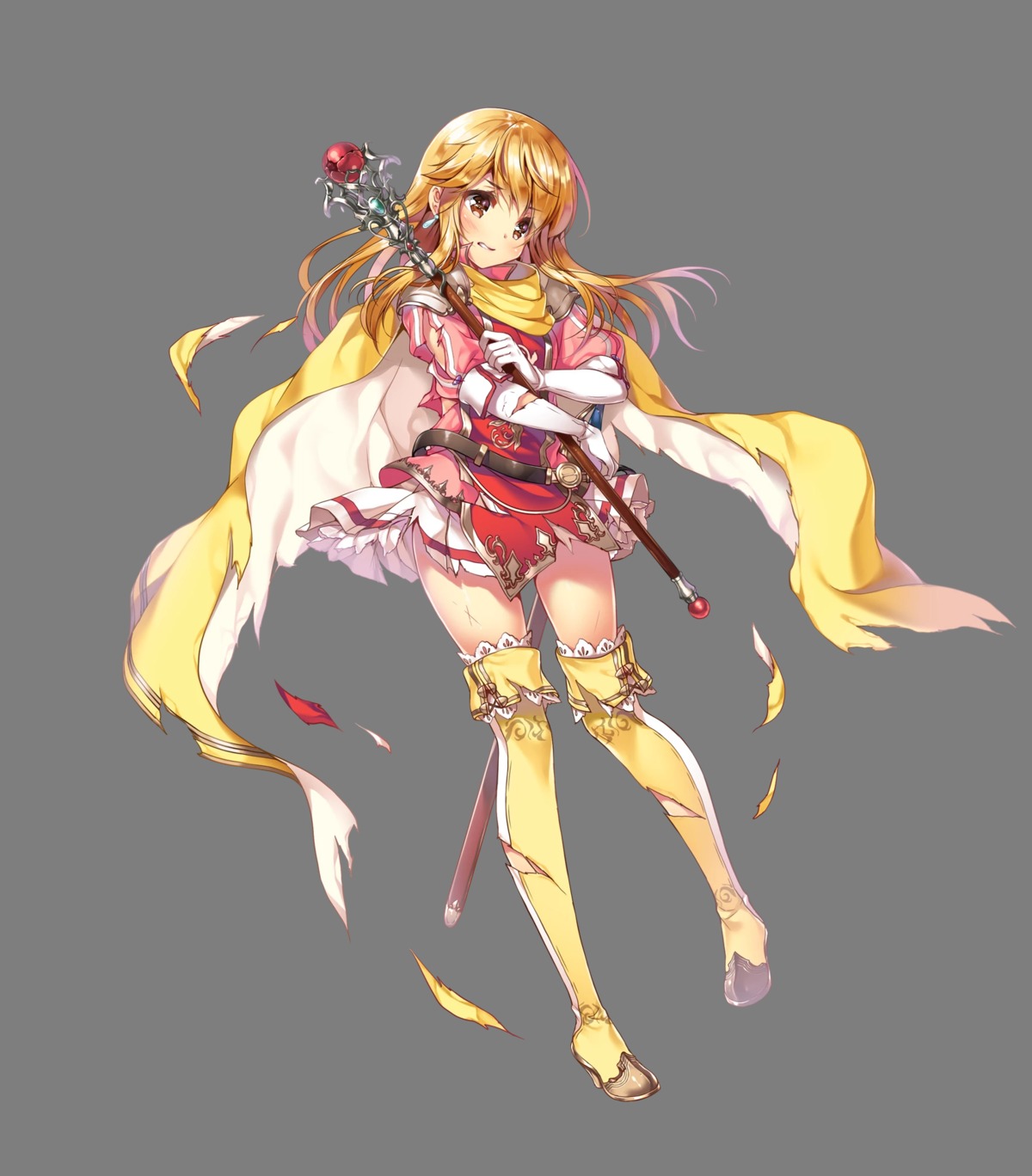 armor fire_emblem_heroes heels lachesis_(fire_emblem) miwabe_sakura thighhighs torn_clothes transparent_png weapon