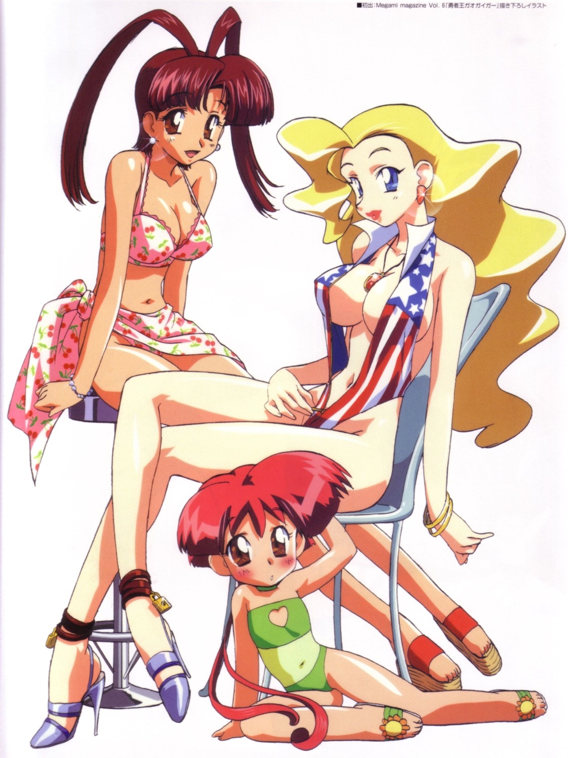 bikini hatsuno_hana kimura_takahiro swan_white swimsuits utsugi_mikoto yuusha_ou_gaogaigar