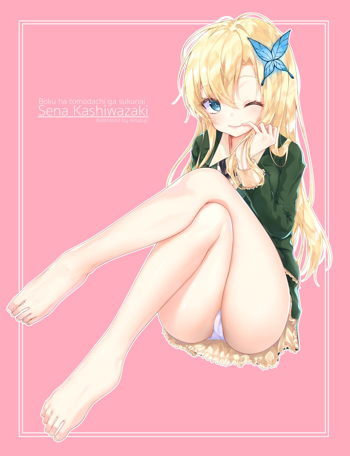 amatsuji boku_wa_tomodachi_ga_sukunai cameltoe feet kashiwazaki_sena pantsu seifuku skirt_lift