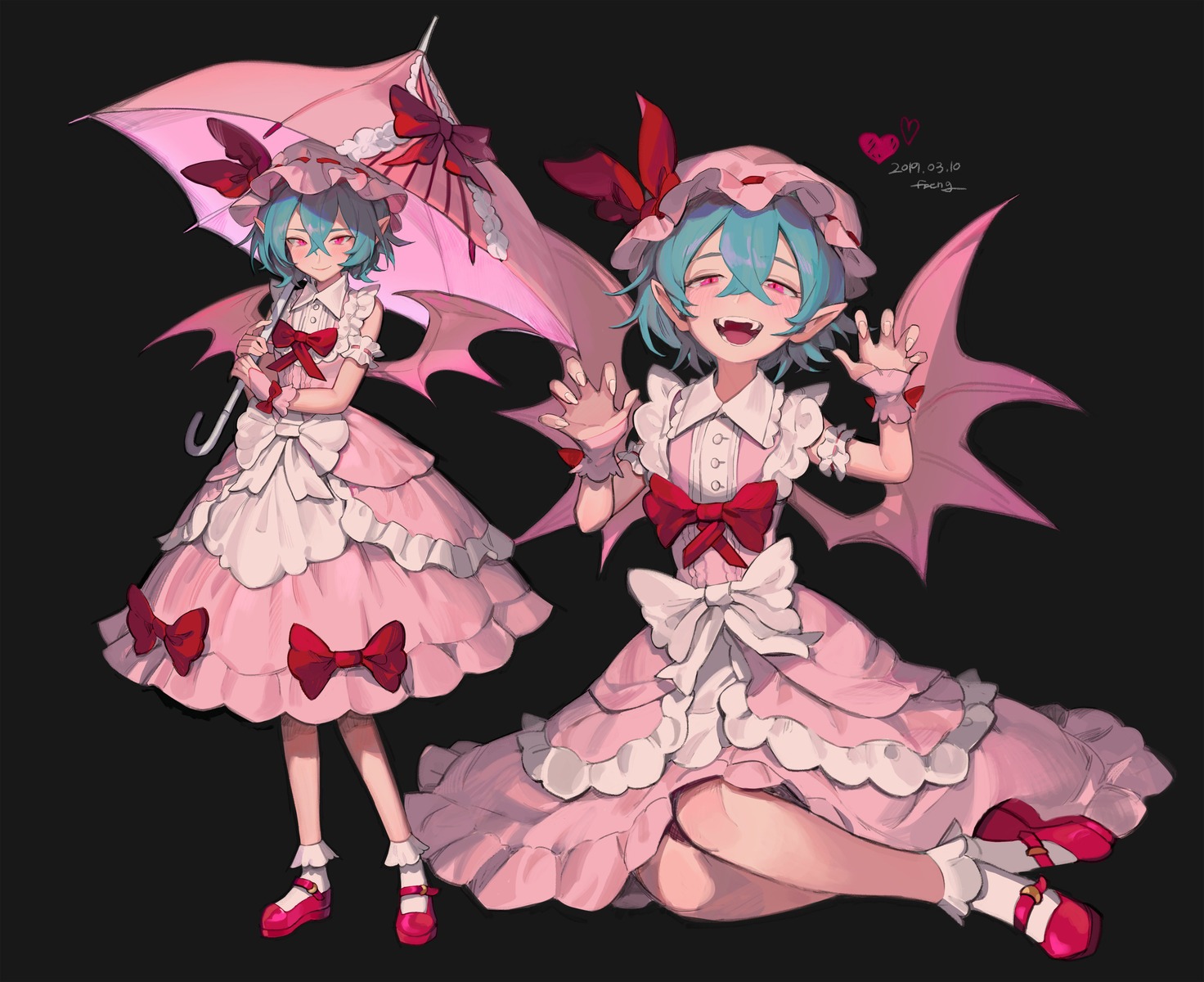 dress freng lolita_fashion pointy_ears remilia_scarlet touhou umbrella wings