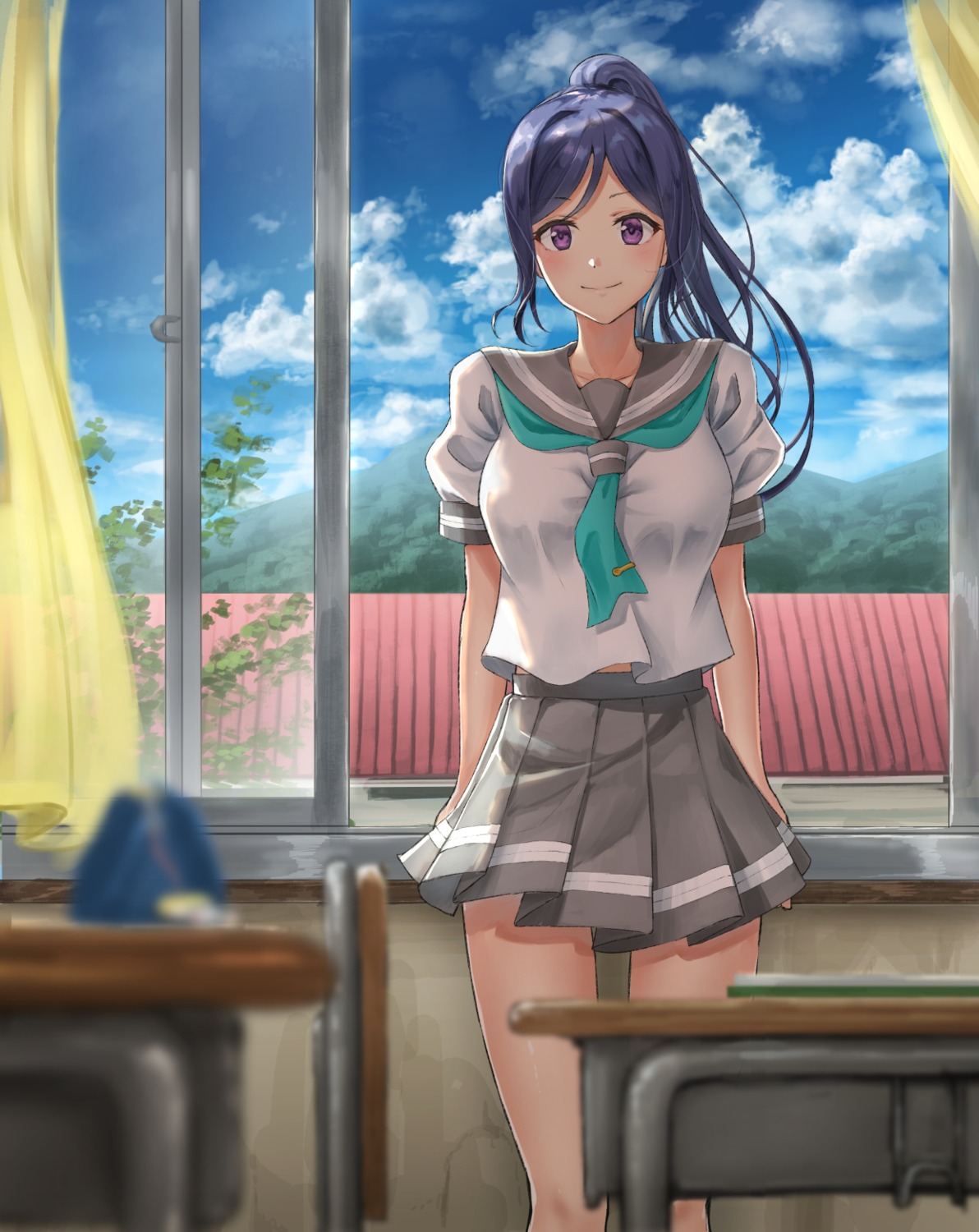 love_live!_sunshine!! matsuura_kanan seifuku sugi87