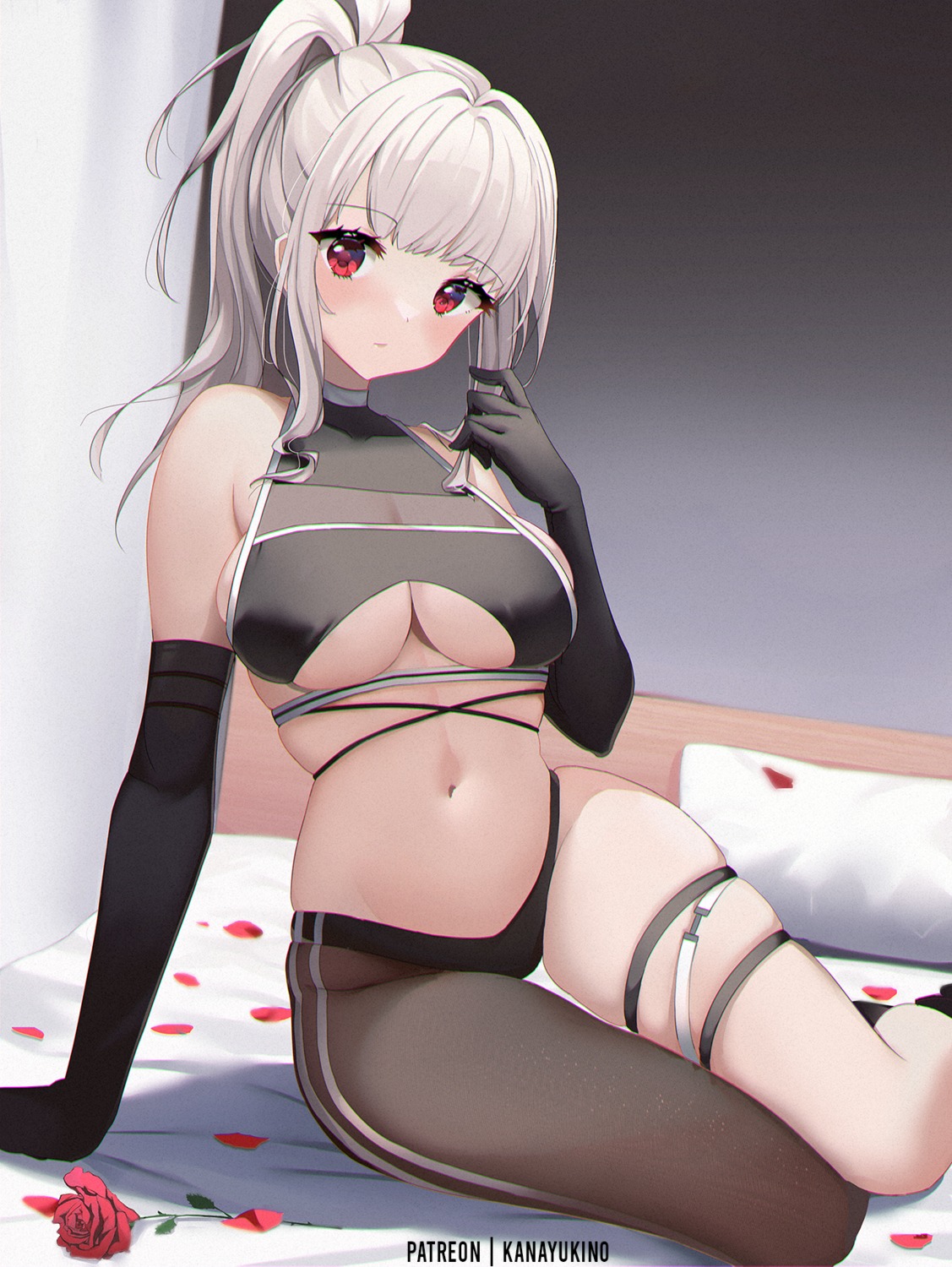 garter kana_yukino no_bra thighhighs