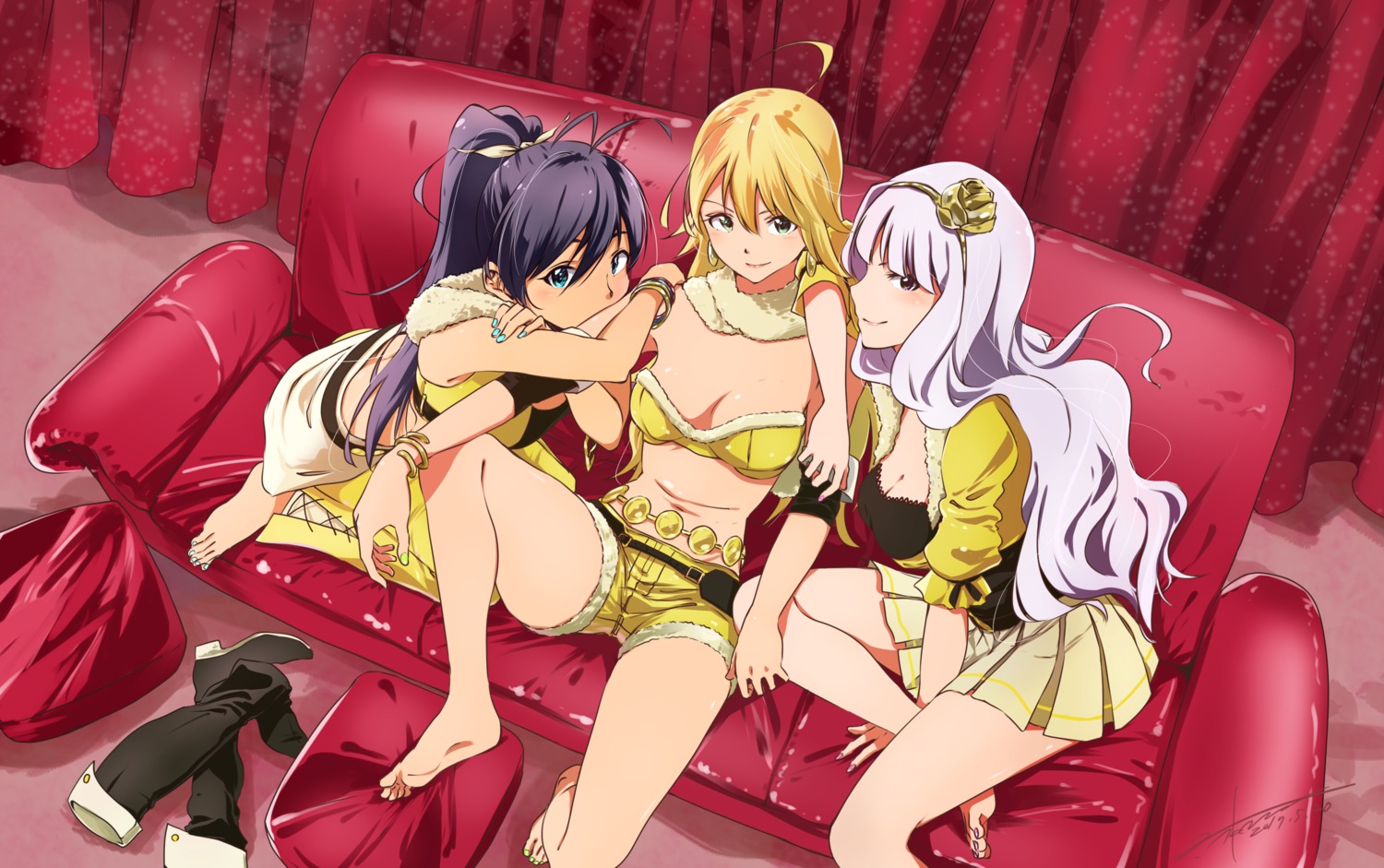 akane_(getwild23) cleavage ganaha_hibiki hoshii_miki shijou_takane the_idolm@ster