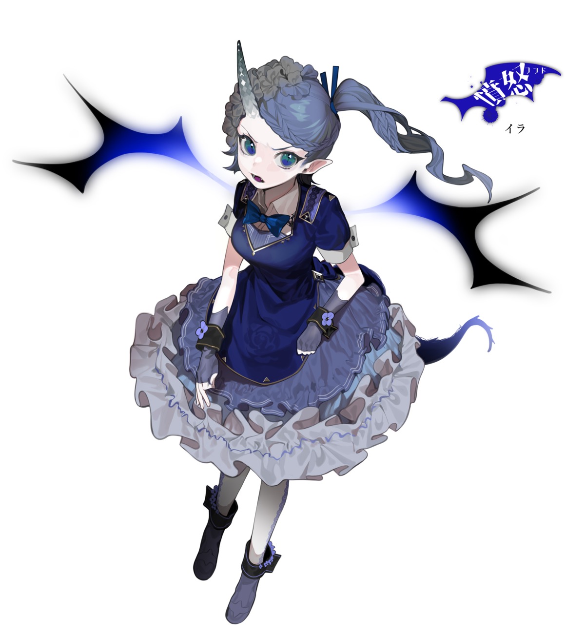 dress horns ohisashiburi pointy_ears wings