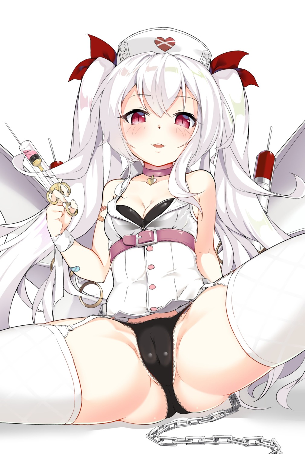 azur_lane bra cameltoe cleavage lsizessize nurse pantsu stockings thighhighs vampire_(azur_lane)