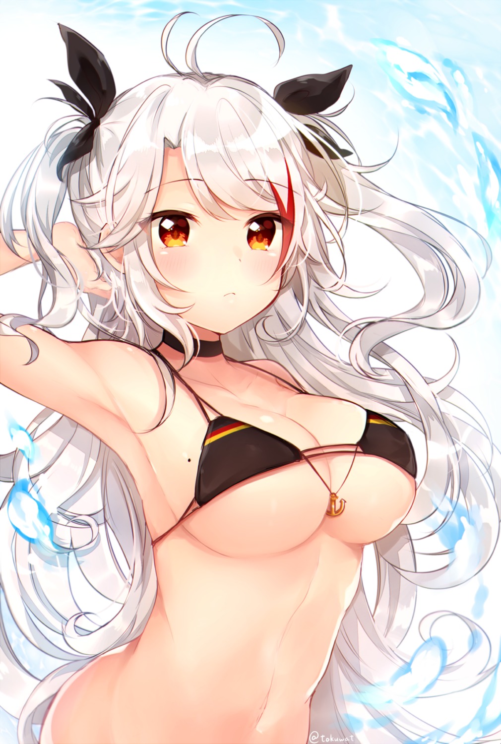 azur_lane bikini fukunoki_tokuwa prinz_eugen_(azur_lane) swimsuits underboob