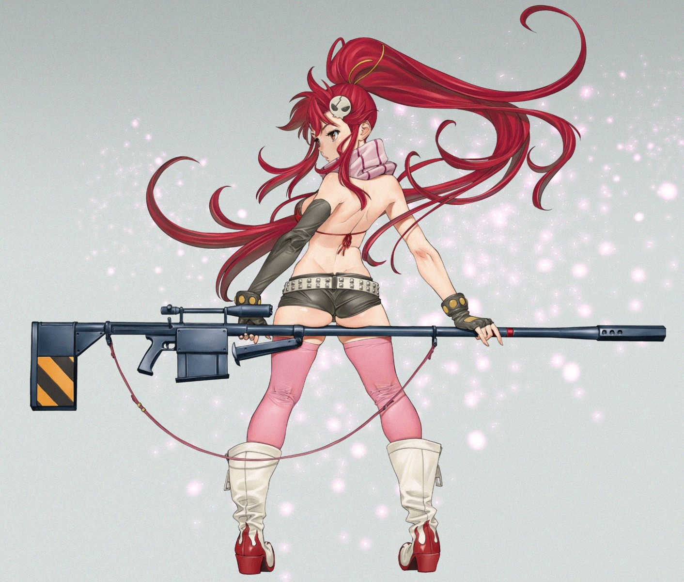 ass bikini_top gun heels shinya_komi swimsuits tengen_toppa_gurren_lagann thighhighs yoko