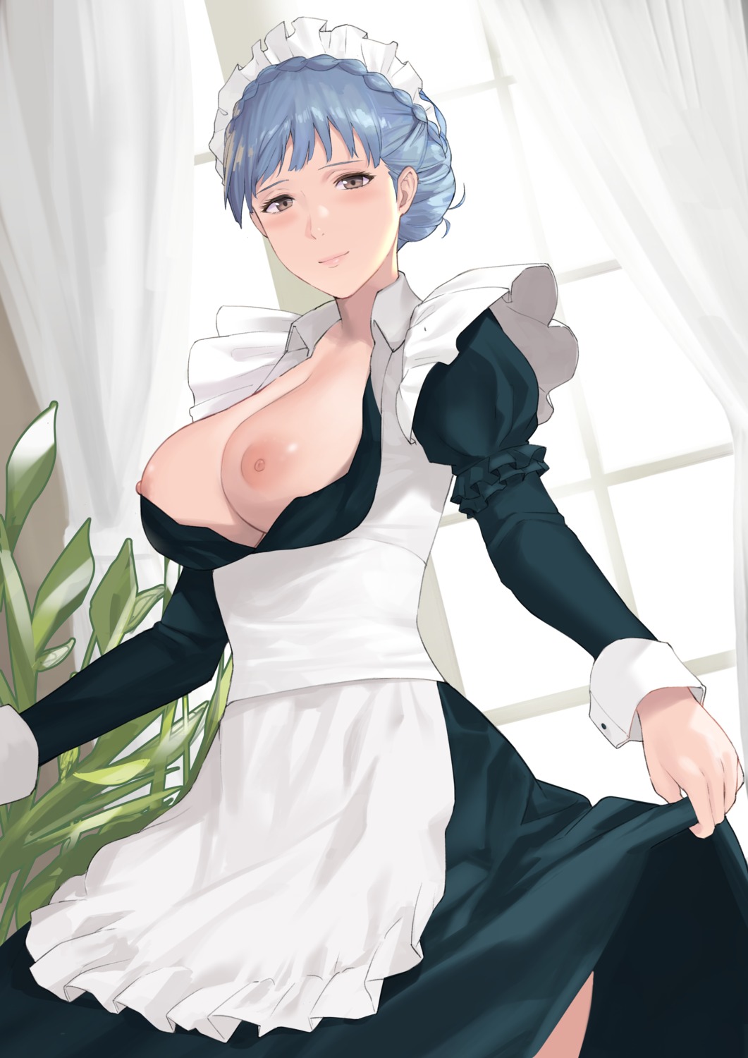 breasts fire_emblem fire_emblem_three_houses j@ck maid marianne_von_edmund nipples no_bra open_shirt skirt_lift