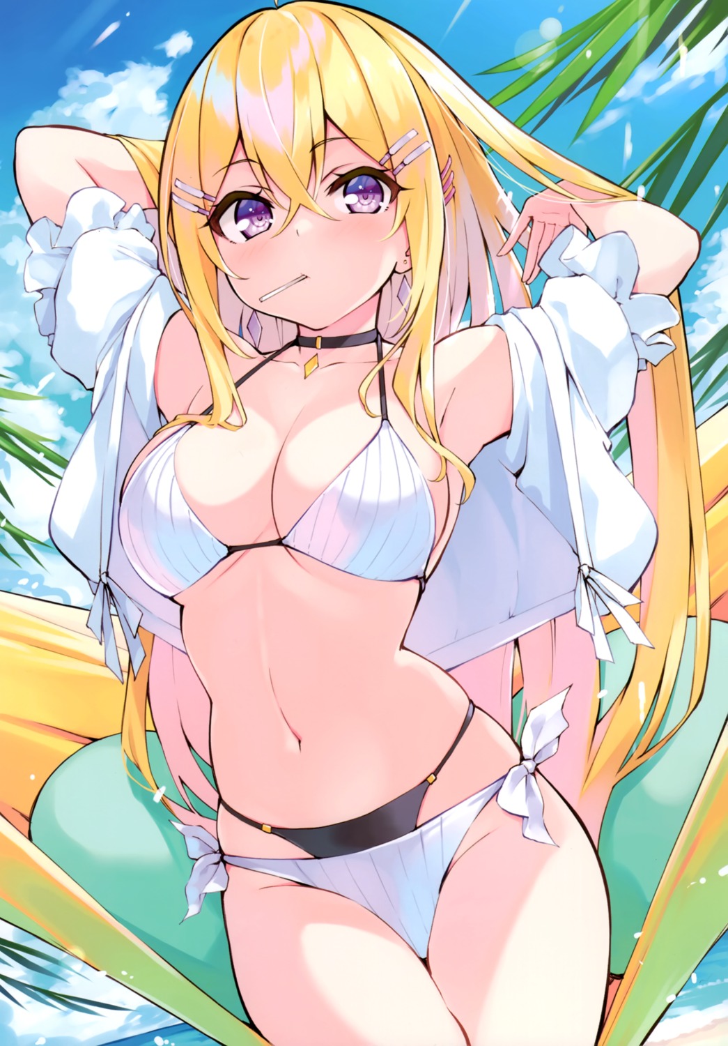 bikini hisen_kaede open_shirt swimsuits