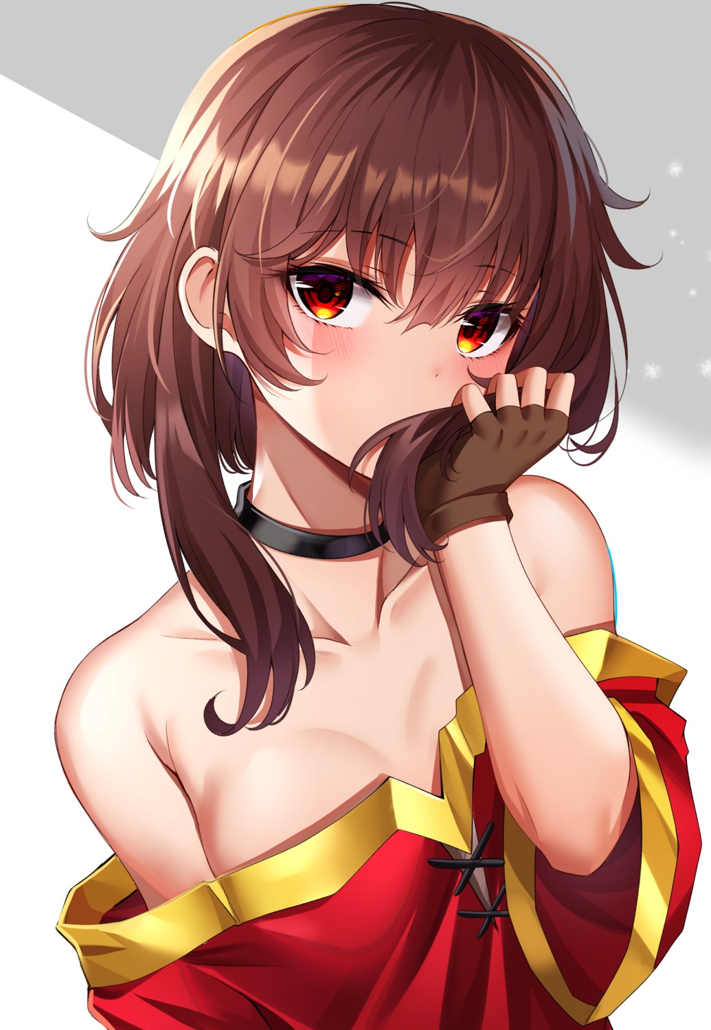 cleavage kono_subarashii_sekai_ni_shukufuku_wo! megumin no_bra open_shirt sunhyun