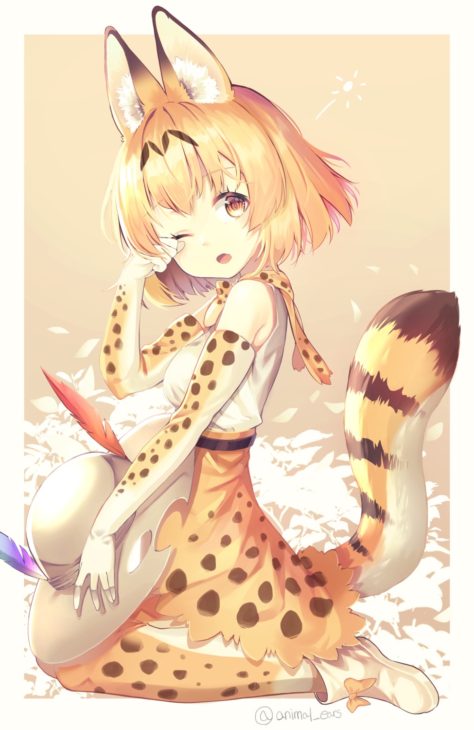 animal_ears animal_ears_(artist) kemono_friends serval tail