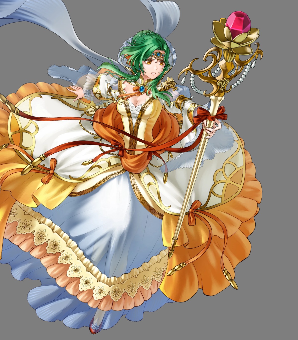 cleavage dress elincia_ridell_crimea fire_emblem fire_emblem:_akatsuki_no_megami kita_senri nintendo no_bra see_through weapon