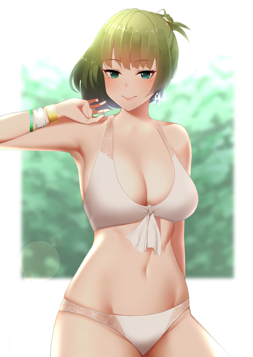 bikini cleavage heterochromia senju_(snz0) swimsuits takagaki_kaede the_idolm@ster the_idolm@ster_cinderella_girls